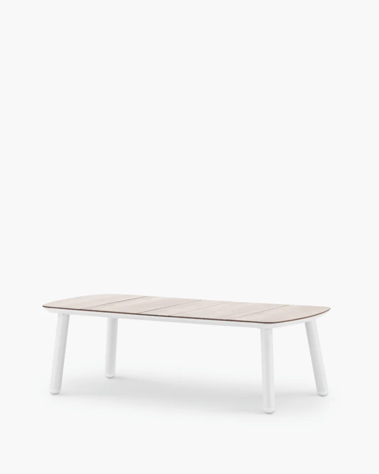 HPL low garden table imitation wood 120x60