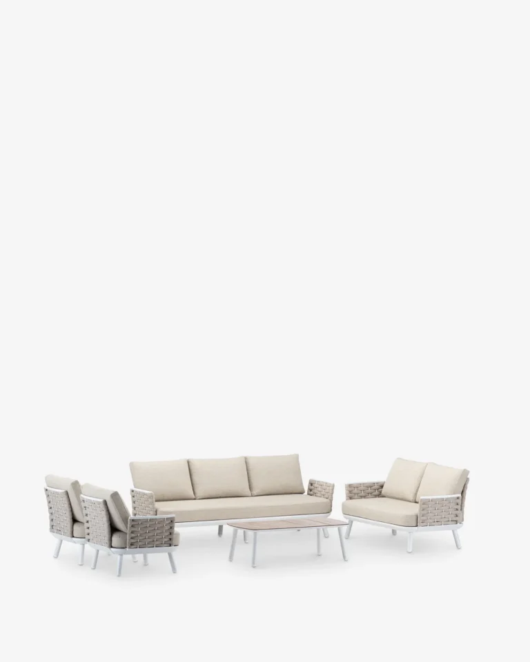 Ensemble de jardin et corde en aluminium 7 places