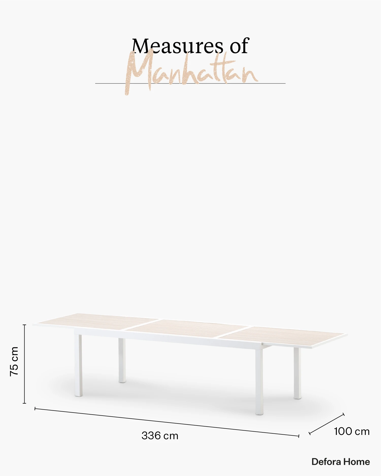 Extendable garden table white and wood imitation 336x224x100