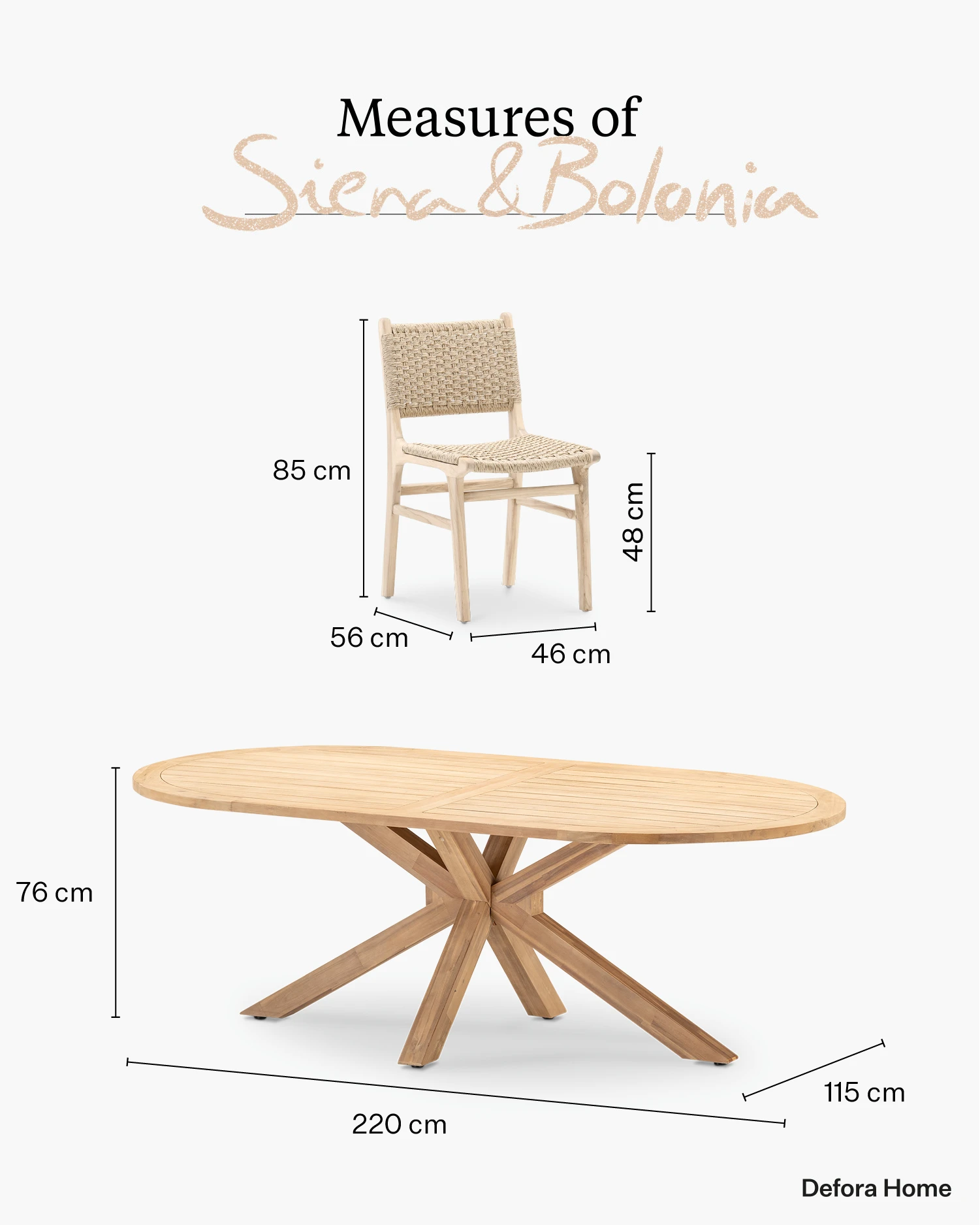 Ensemble de jardin Siena Bologna.
Mesure 