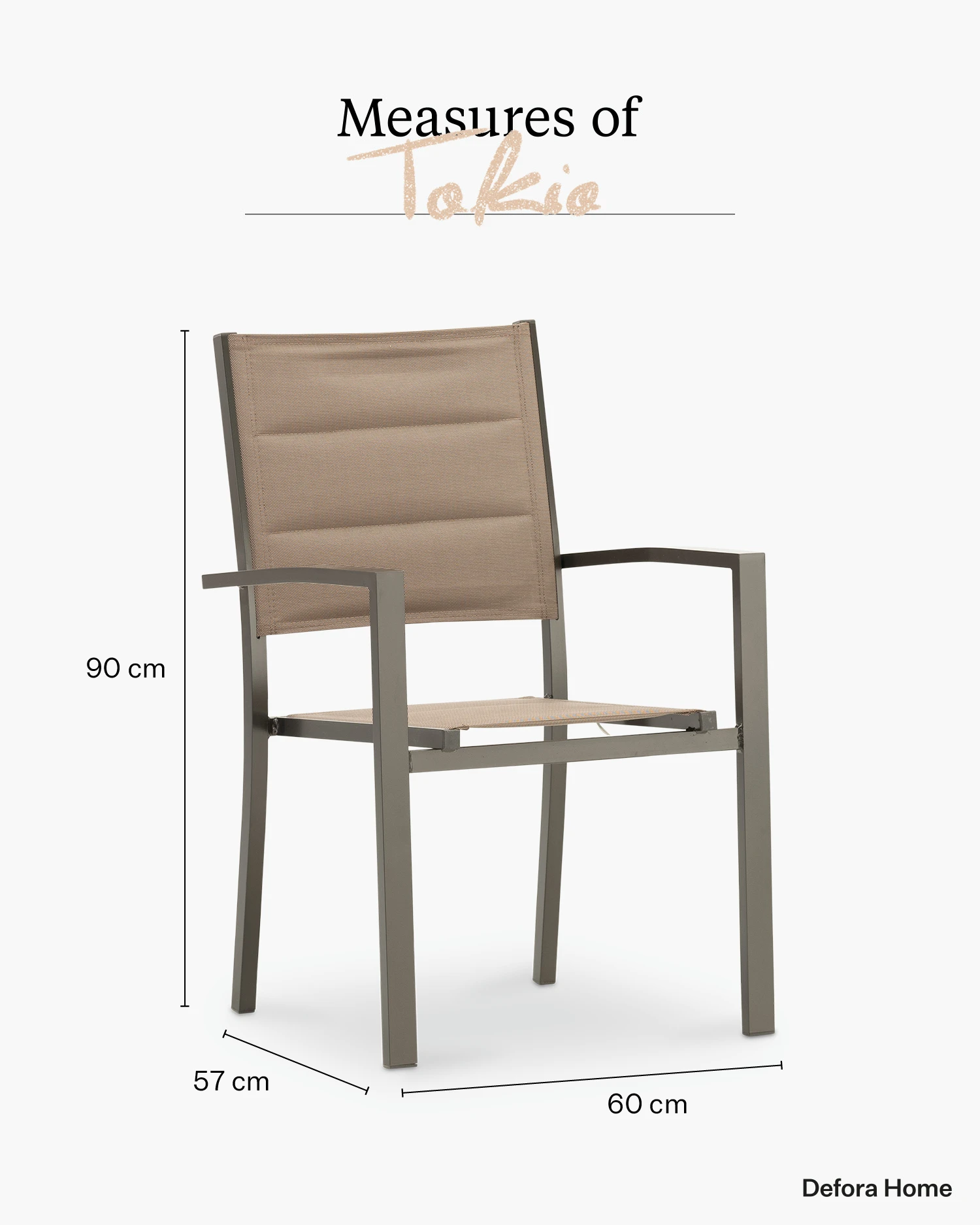 Brown aluminum and textilene garden chair