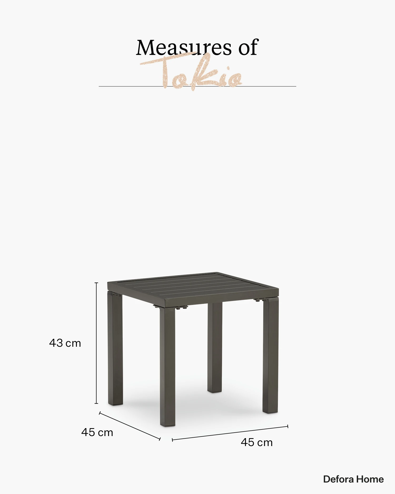 Table d’appoint de jardin en aluminium marron