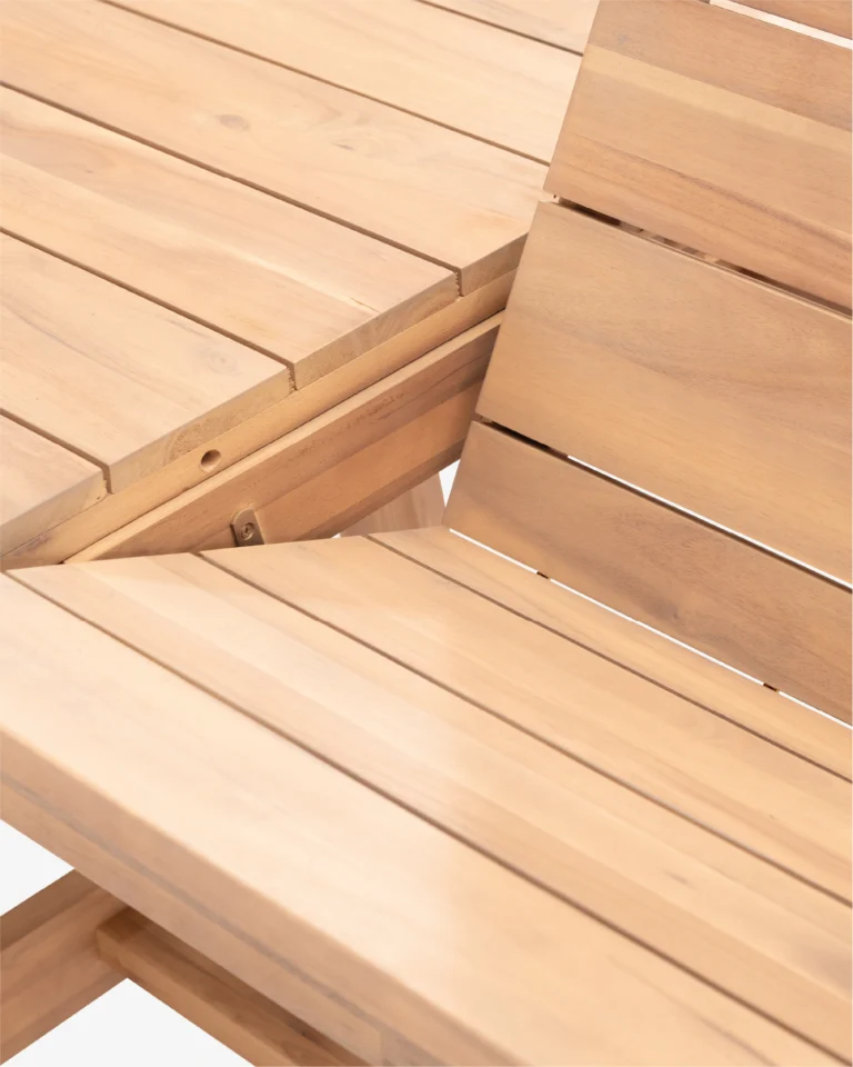 Conjunto comedor de jardín madera extensible 8 plazas