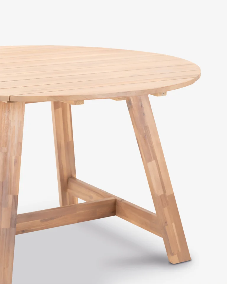 Mesa de exterior madera redonda 130cm
