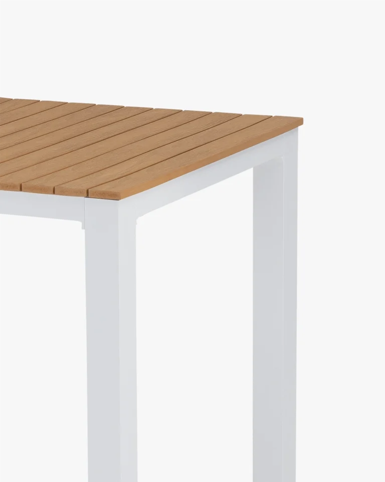 Balcony dining table 130x70 aluminum and white polywood