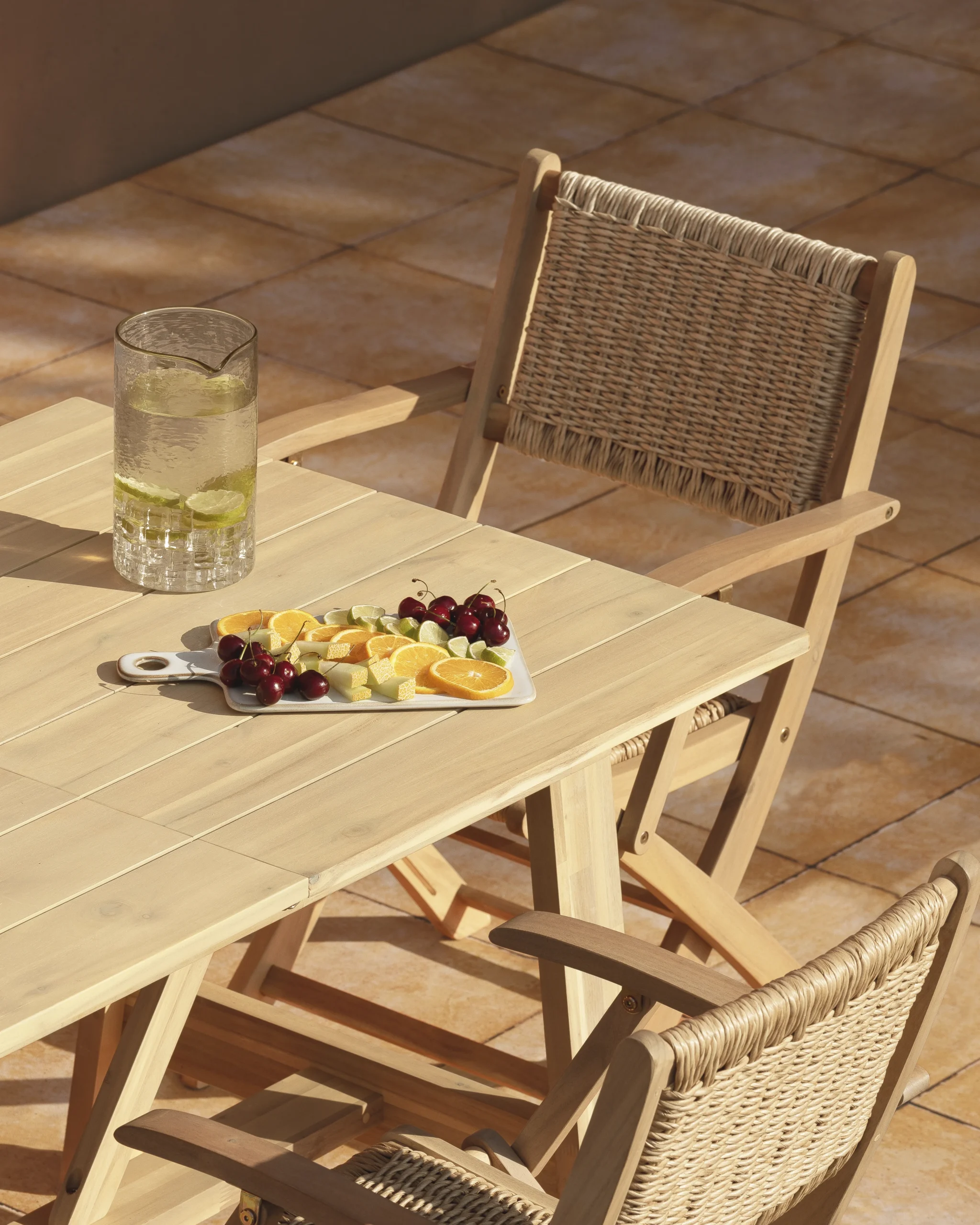 Rectangular extendable wooden garden table 220x300x100cm