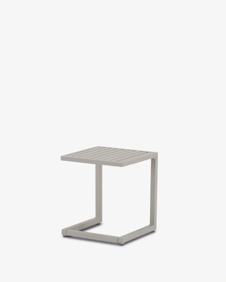 Mesa lateral de jardim em alumínio bege