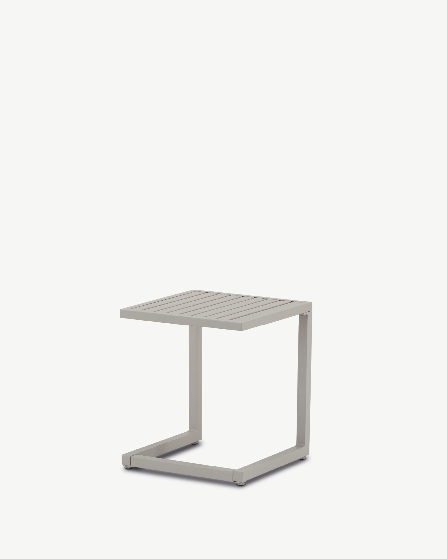 Mesa auxiliar de jardín aluminio beige