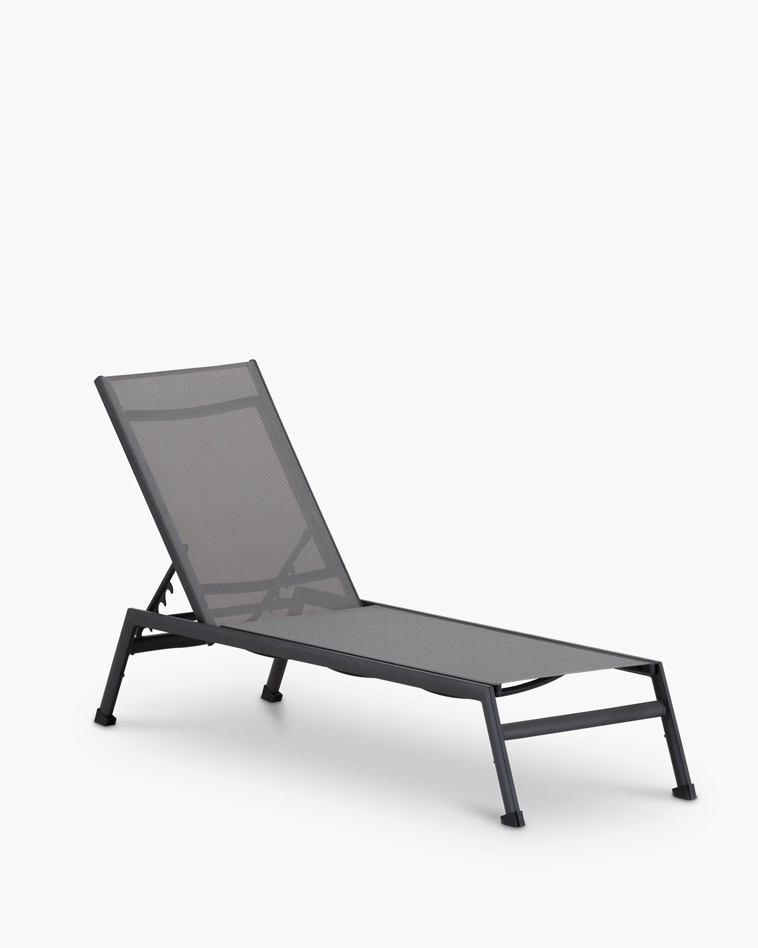 Stackable anthracite aluminum garden lounger