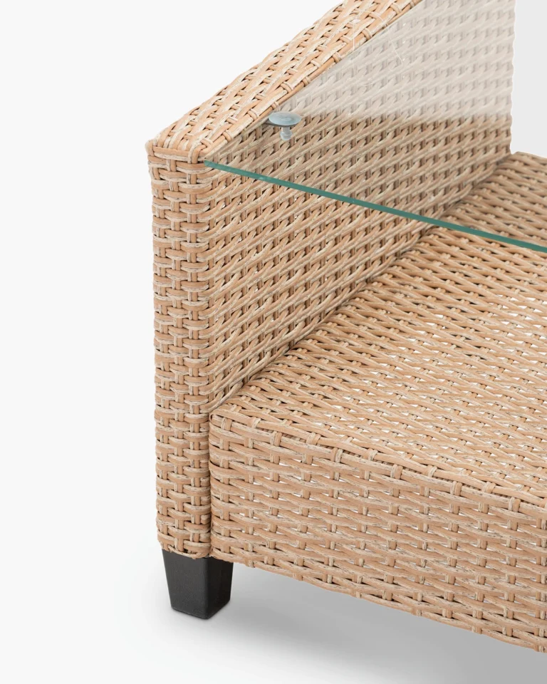 Mesa de jardim baixa rattan sintético 93x56x43