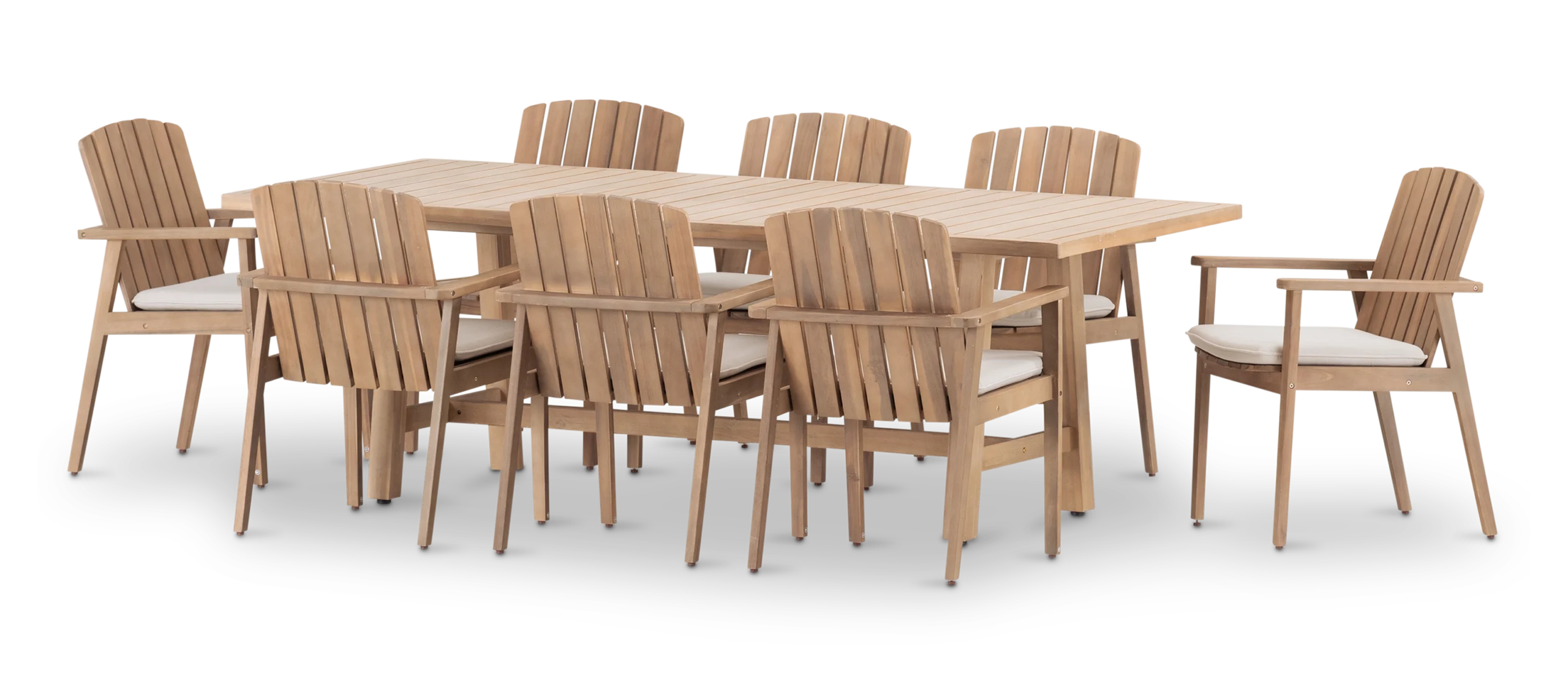 Conjunto de comedor de exterior en madera, Cannes.