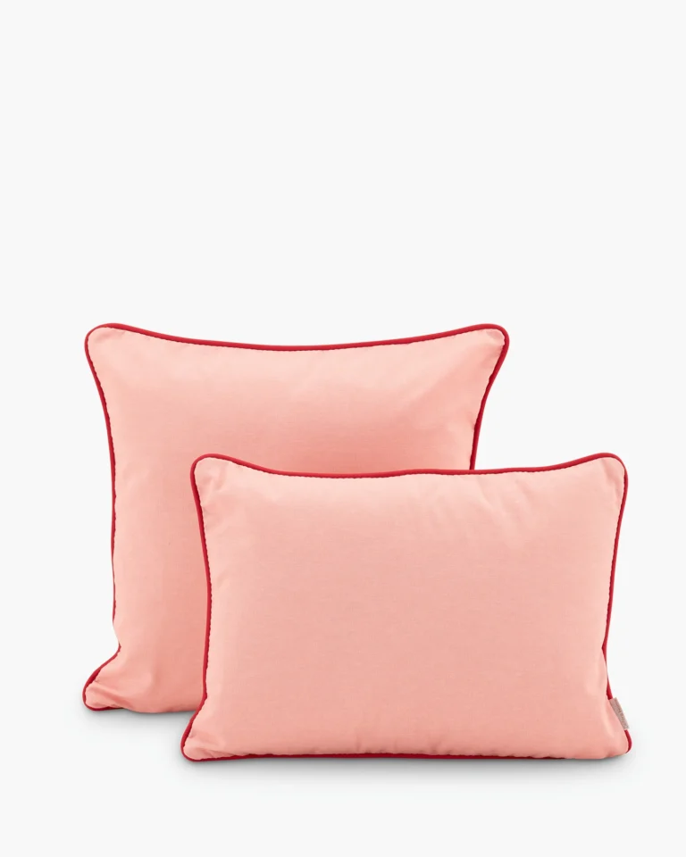 Set of 2 plain/edging decorative cushions