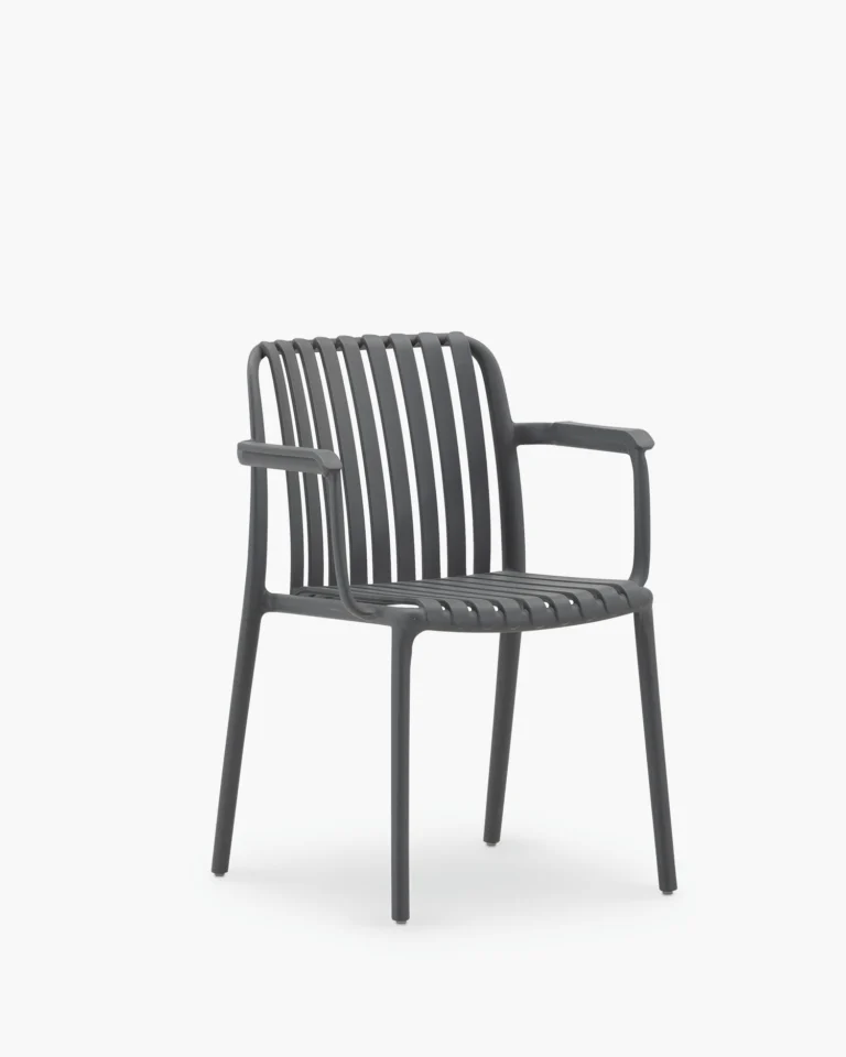 Stackable polypropylene anthracite garden chair