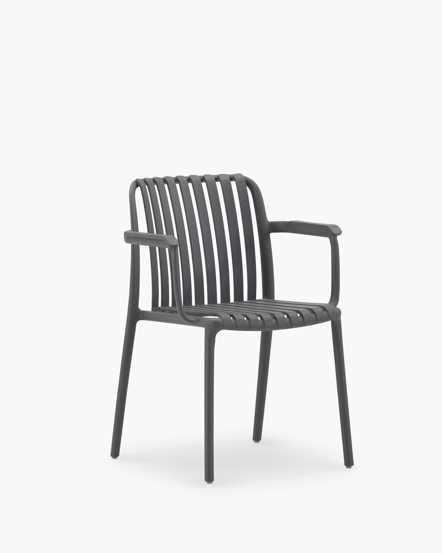 Stackable polypropylene anthracite garden chair