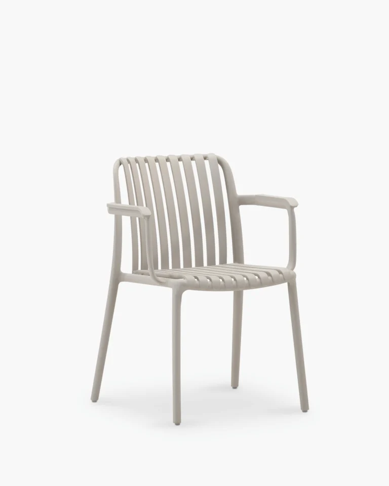 Stackable polypropylene garden chair beige