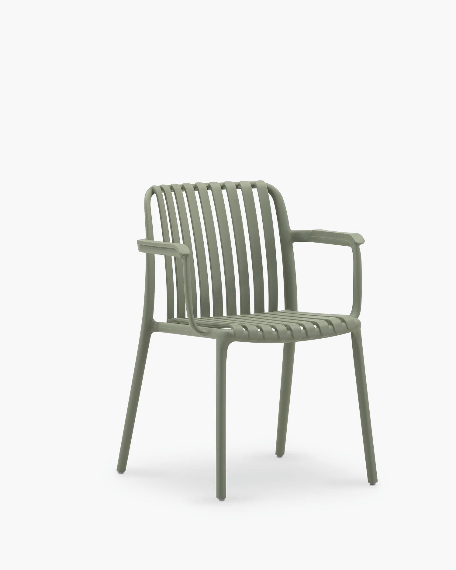 Stackable green polypropylene garden chair