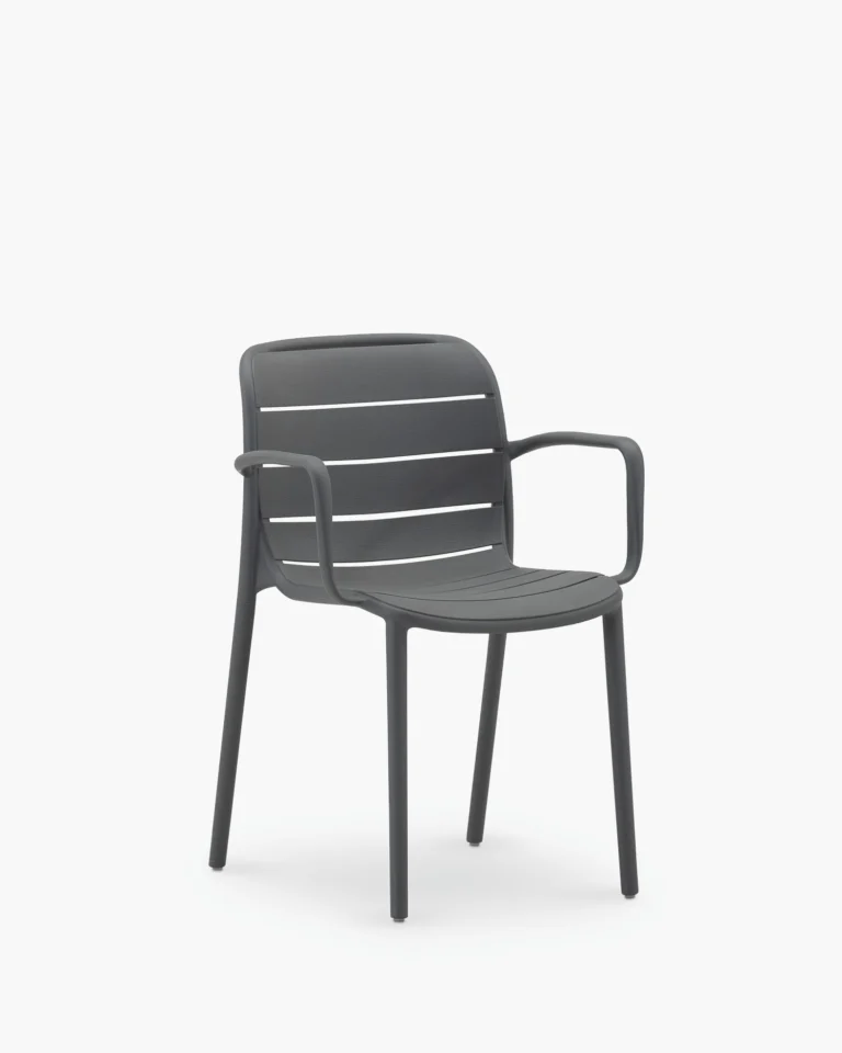 Stackable polypropylene anthracite garden chair