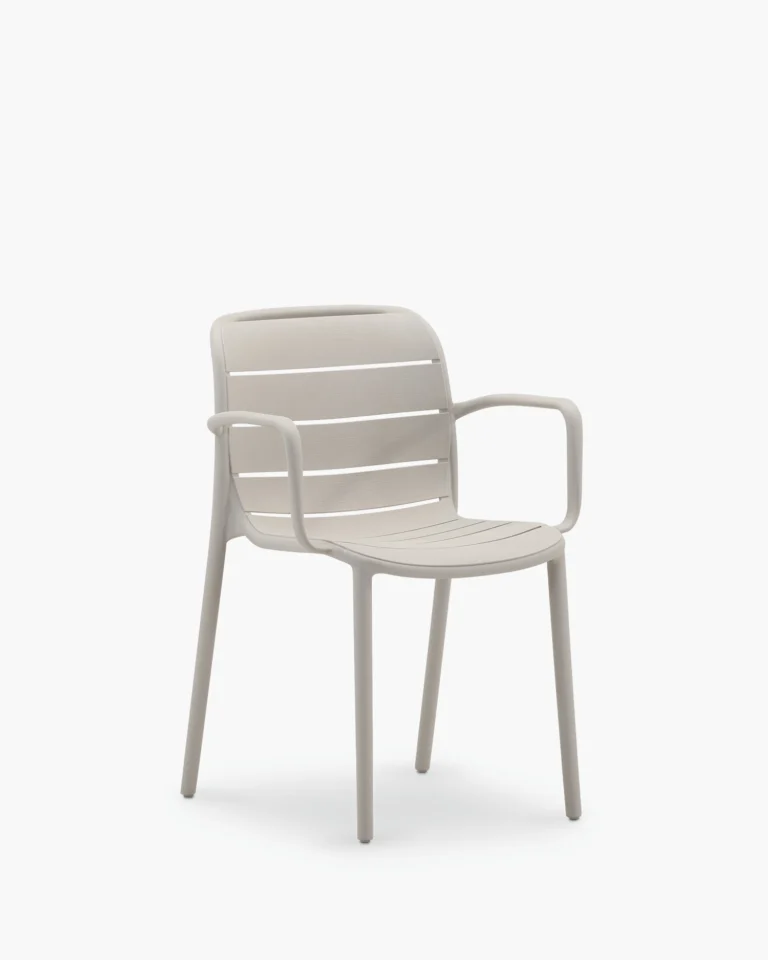 Stackable polypropylene garden chair beige