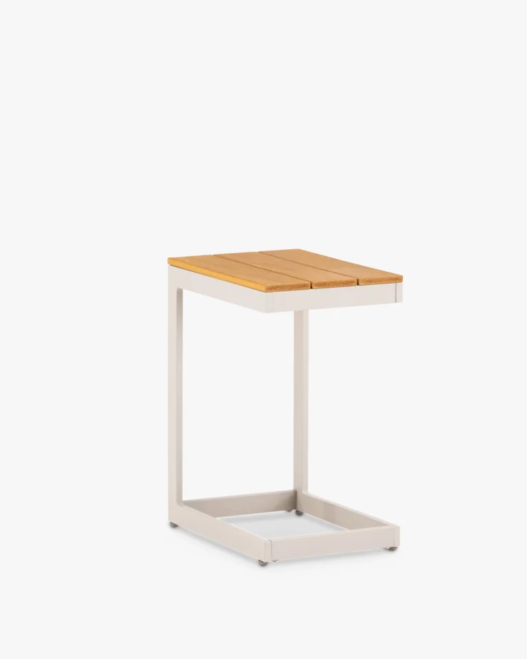 Beige garden side table imitation wood