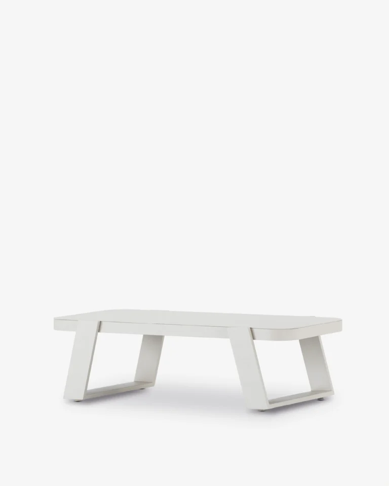 Beige aluminum garden low table