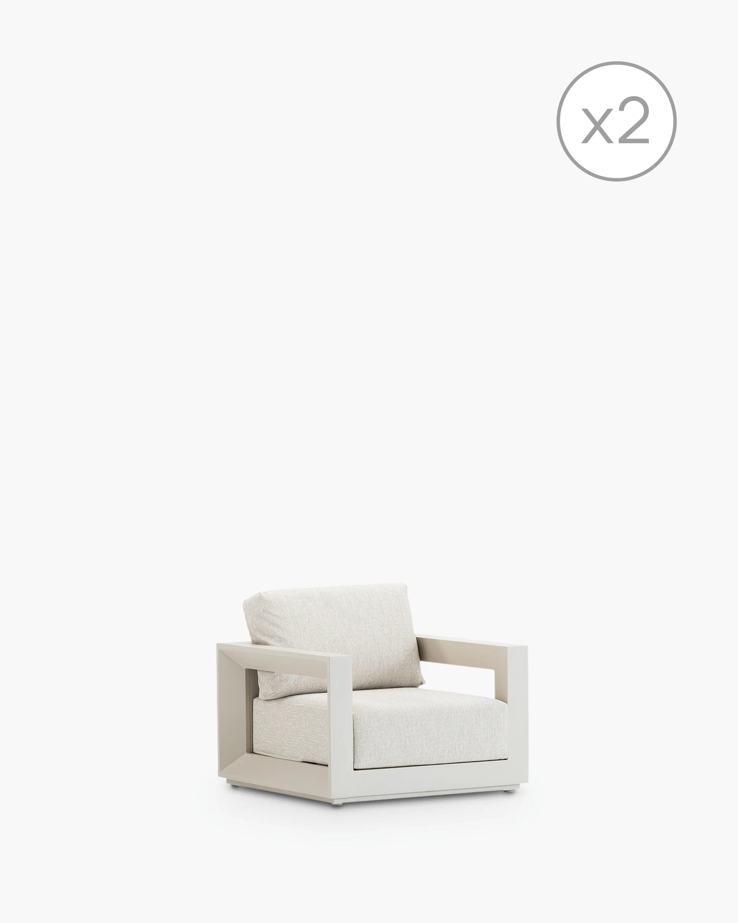 Pack 2 sillones jardín aluminio y cojín beige