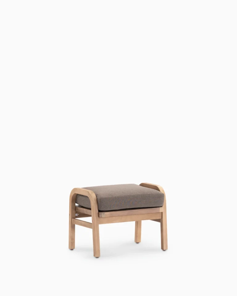 Reposapiés de exterior madera y cojín marrón