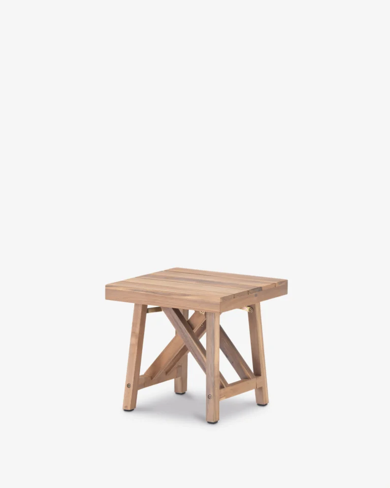 Folding wooden side table