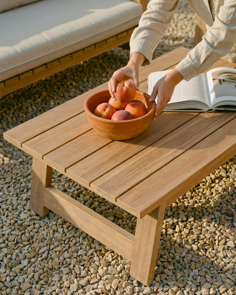 Low wooden table 120x67cm