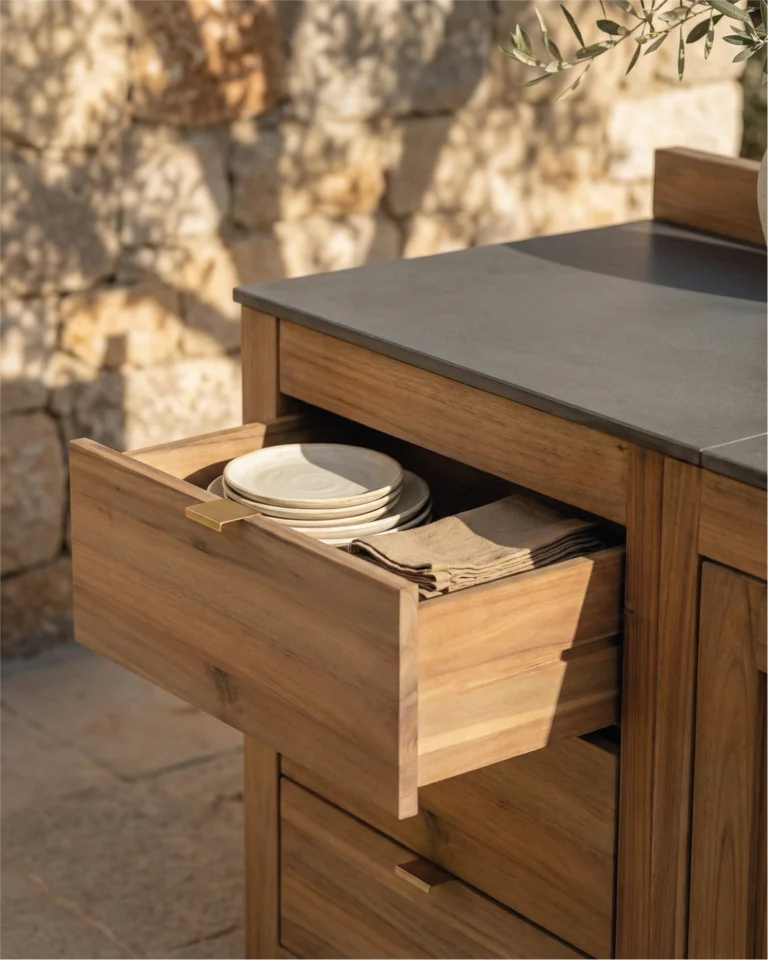 Módulo con cajones cocina exterior 60x60