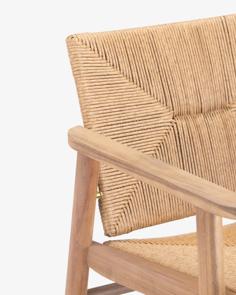 Sillón madera y ratán sintético