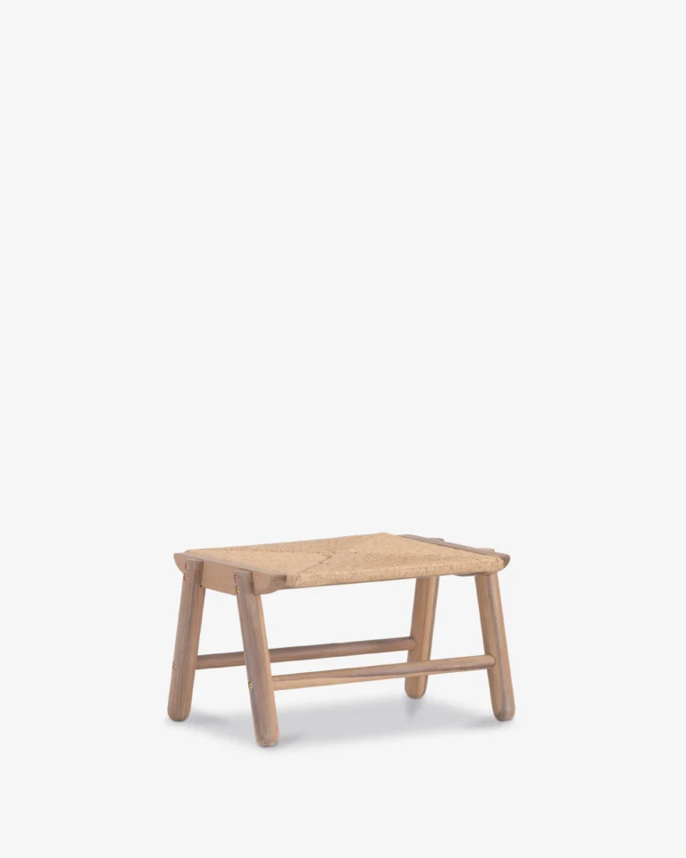 Reposapiés madera y ratán sintético