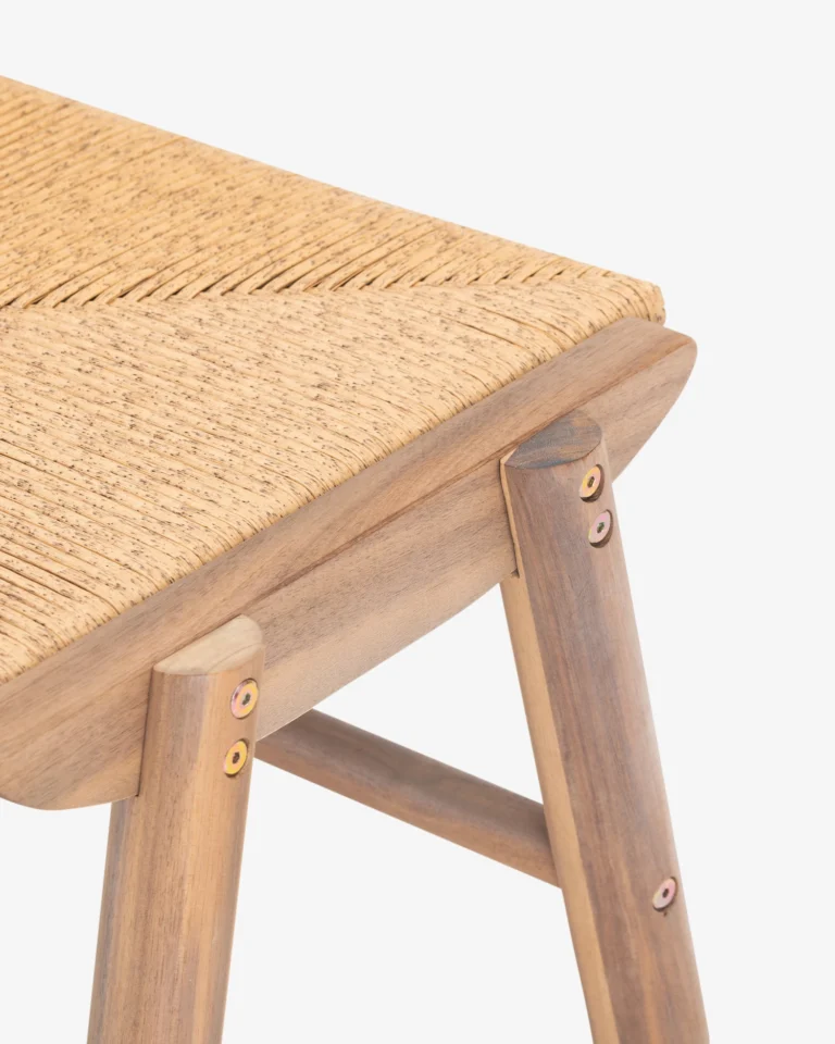 Reposapiés madera y ratán sintético