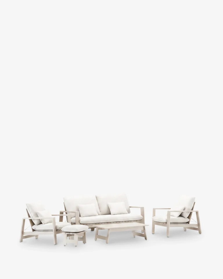Conjunto reclinable de aluminio 5 plazas con reposapiés