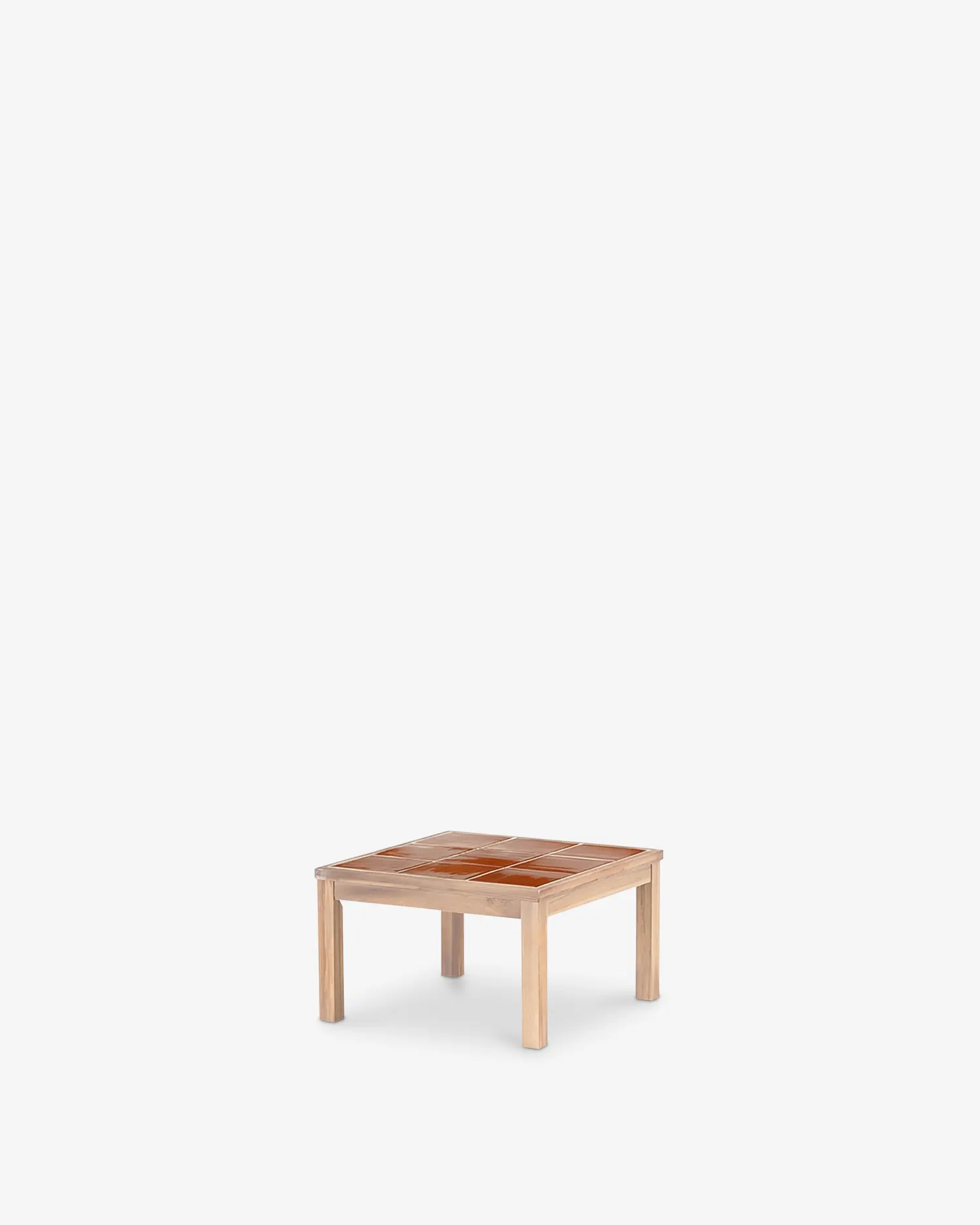 Mesa baja cuadrada madera y cerámica artesanal 66x66x40 Mesa baja cuadrada madera y cerámica artesanal 66x66x40