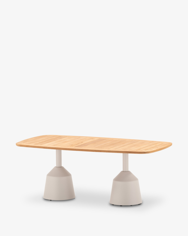 Jedálenský stôl s béžovou hliníkovou základňou 200x100