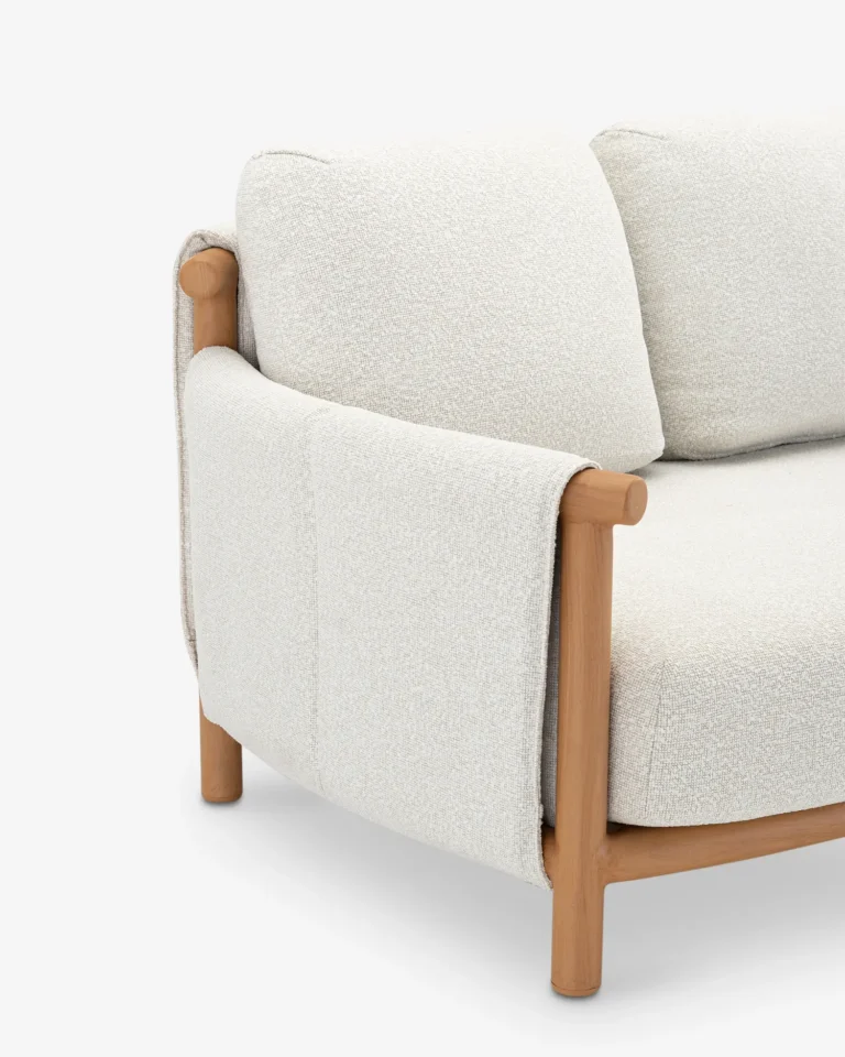 Sofá de exterior 3 plazas aluminio imitación madera