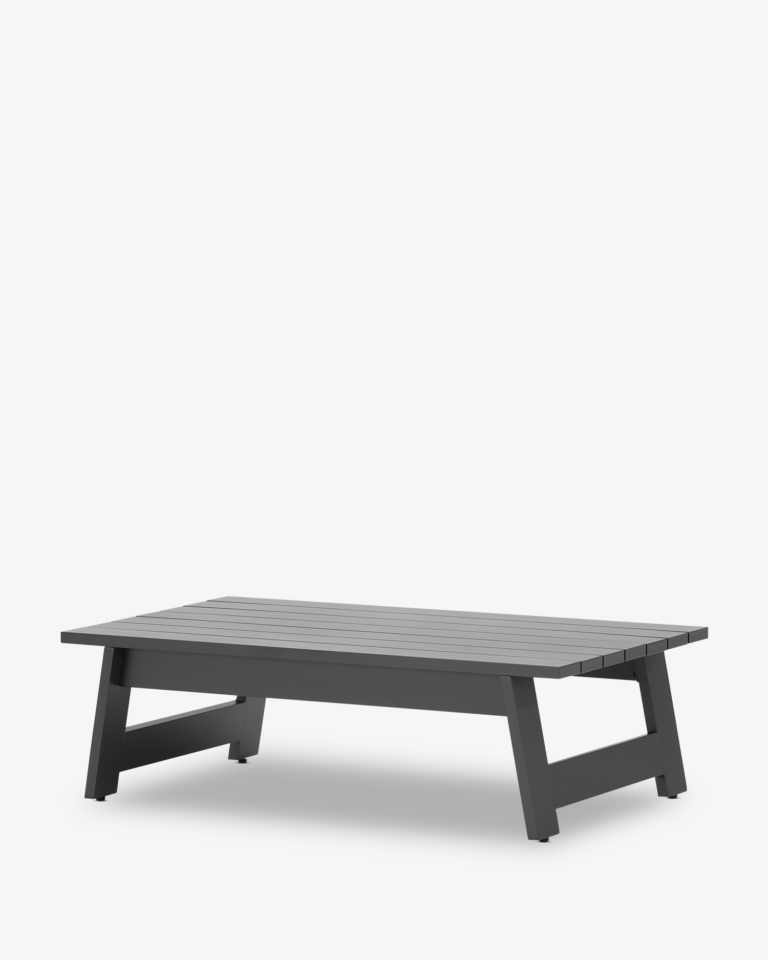 Mesa baja de aluminio rectangular 120x66