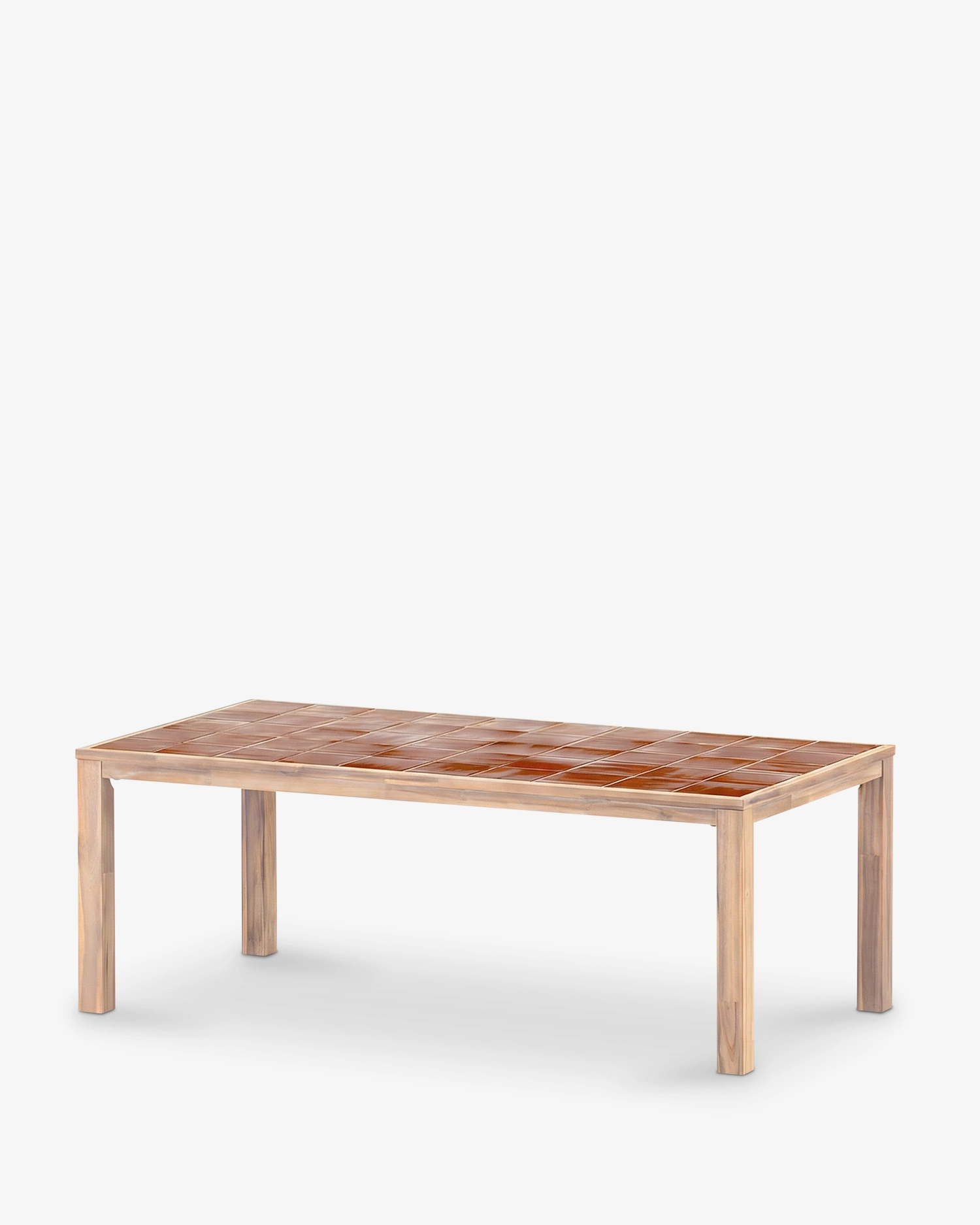 Table à manger rectangulaire en bois et céramique artisanale 207x106x76 Table à manger rectangulaire en bois et céramique artisanale 207x106x76