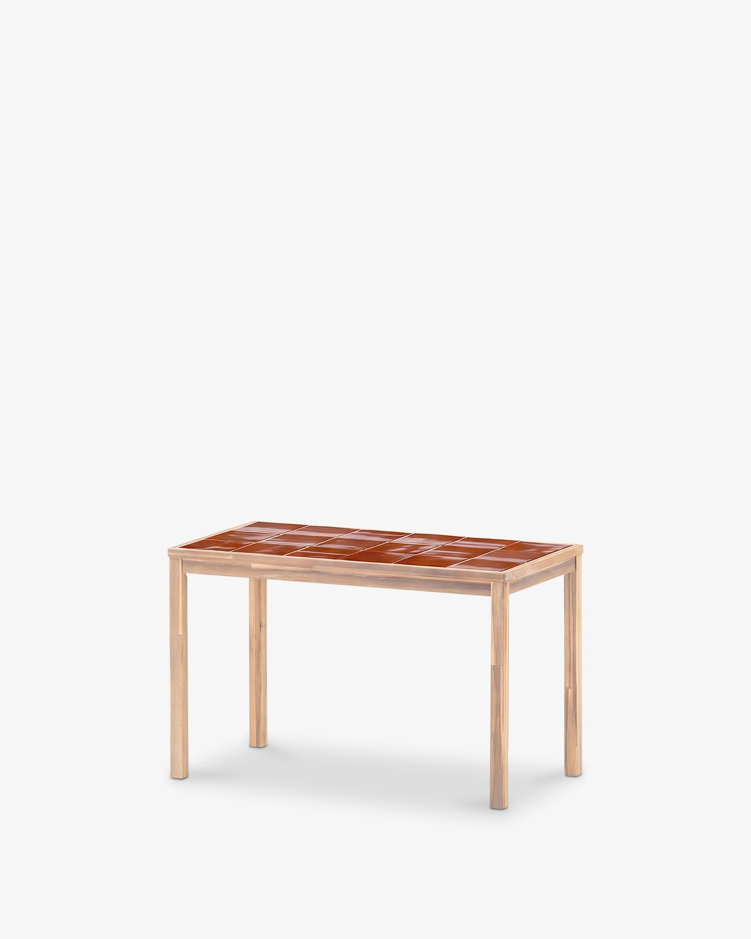 Table à manger rectangulaire en bois et céramique artisanale 127x66x76 Table à manger rectangulaire en bois et céramique artisanale 127x66x76