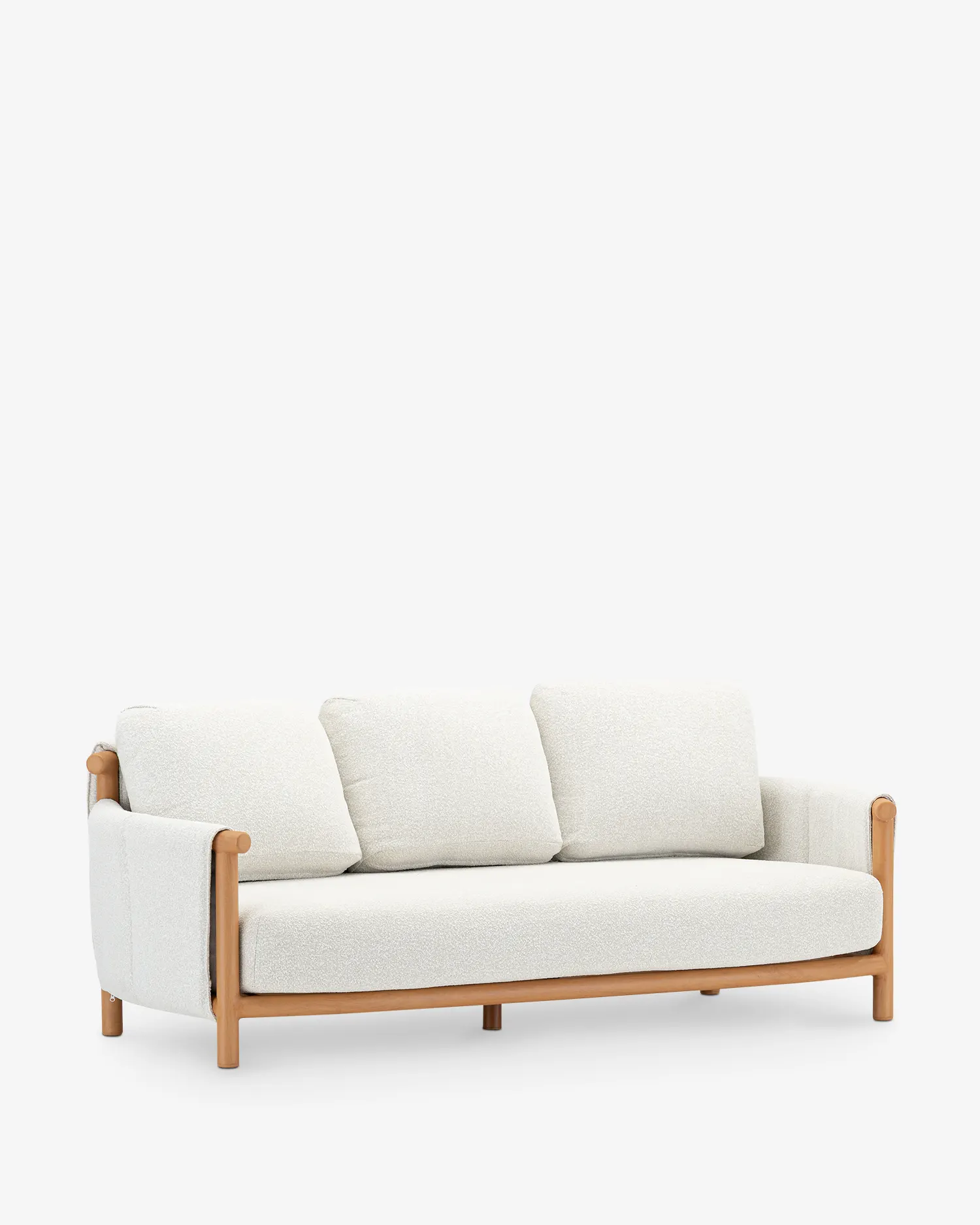 Sofá de exterior 3 plazas aluminio imitación madera