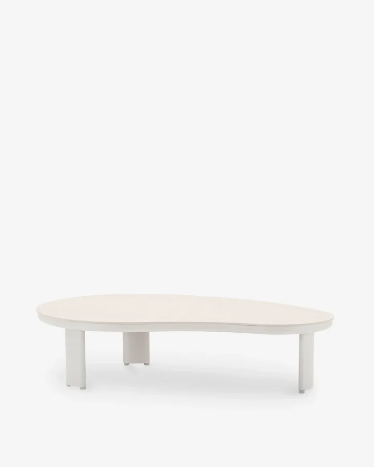 Tavolino basso esterno in alluminio e ceramica